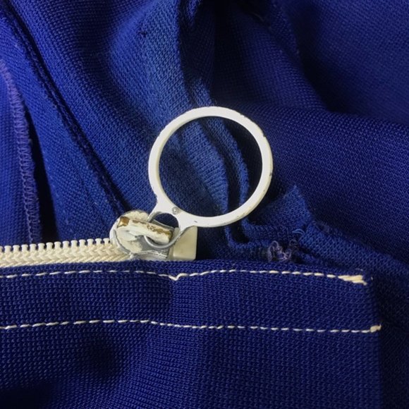 Vintage JOYCE Royal Blue Zip Up Llight Jacket Top - Picture 3 of 5